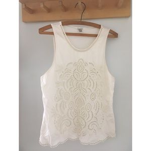J Crew Embroidered Eyelet Tank